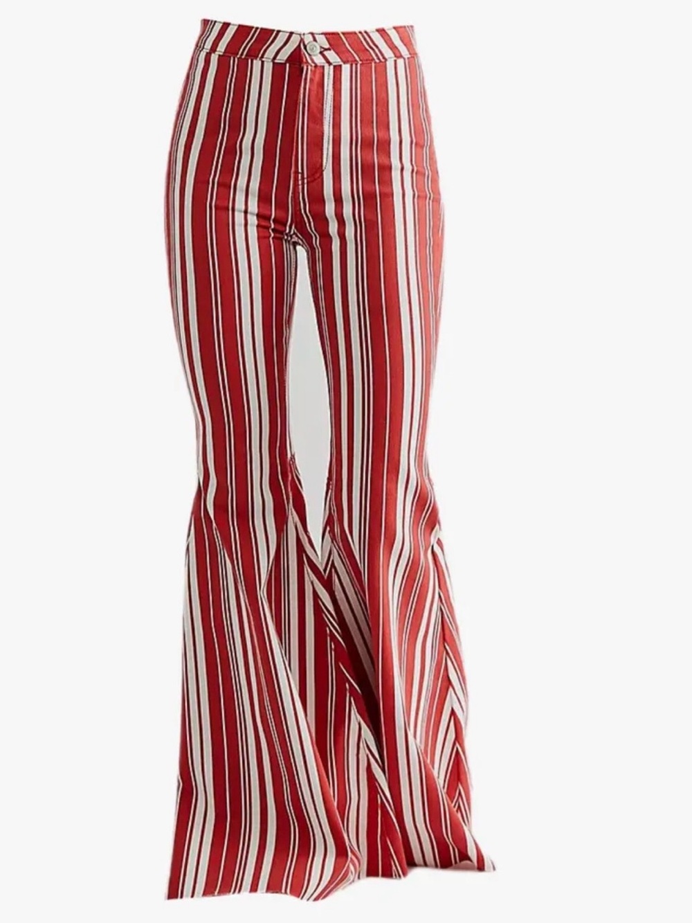 NWT Free People Red White Stripe Flare Pants Sz 25